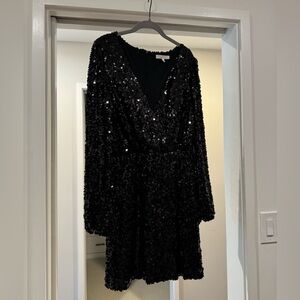Black sequin dress. Size large. Excellent condition